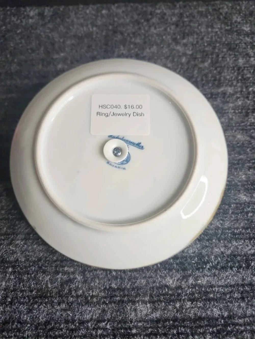 Vintage Hutschenreuther Upcycled Floral Porcelain Ring Dish & Jewelry Holder Bar